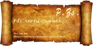 Péterfy Zsanett névjegykártya